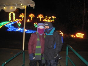 ZooLights on a cold December 2009 evening.  I remember that there weren't too many visitors braving the elements like we were!